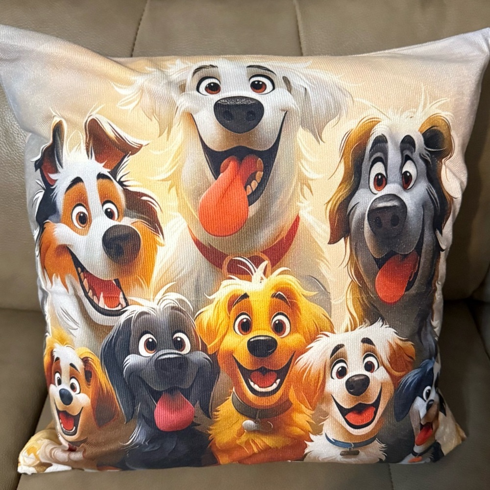 Colorful Dog Print Pillow for Pets